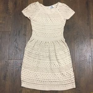 Tibi New York cream crochet sweater dress